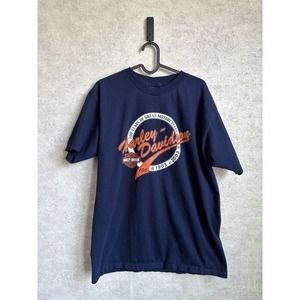 Vintage 2003‎ Harley Davidson Nice France Navy Motorcycle T-Shirt Size Large